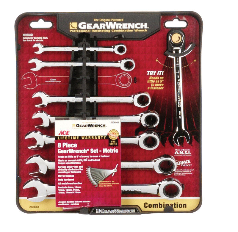 WRENCH SET GEAR 8 PC MM