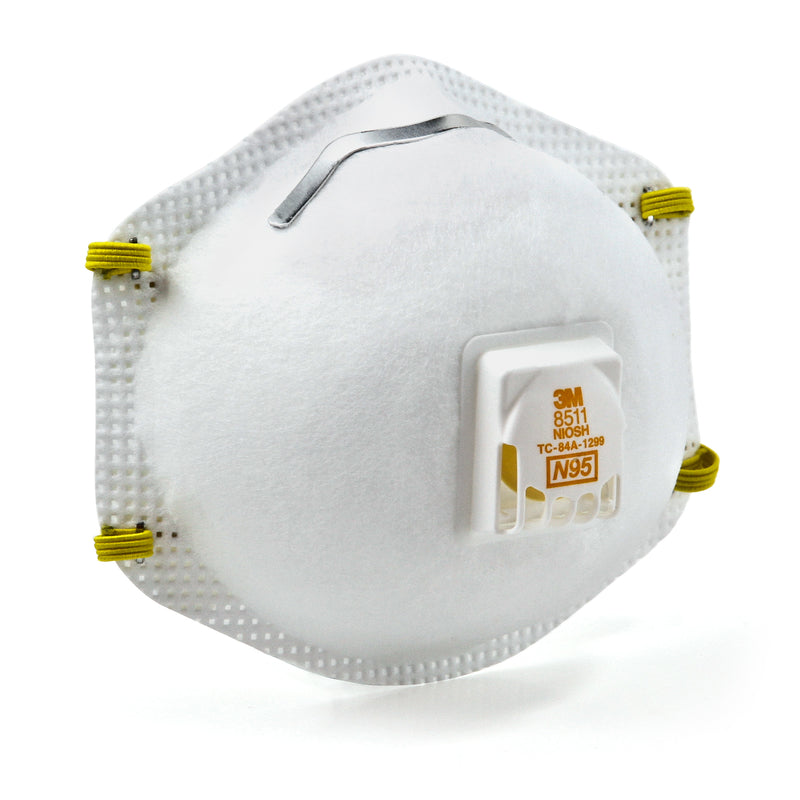 3M N95 Paint Sanding Cup Disposable Respirator Pro-Series Valved White One Size Fits All 1 pc