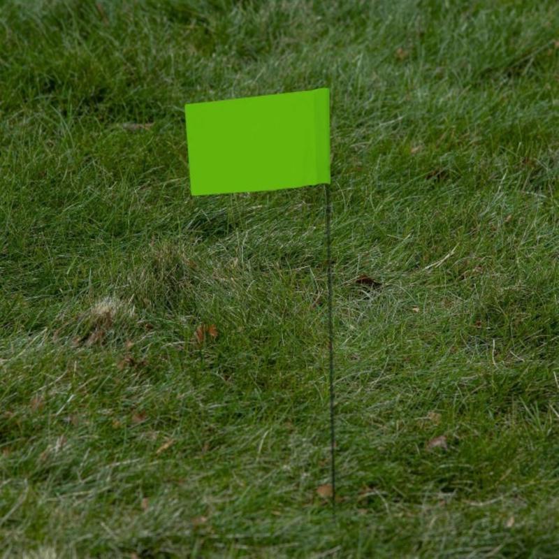 C.H. Hanson 15 in. Fluorescent Lime Marking Flags Polyvinyl 10 pk