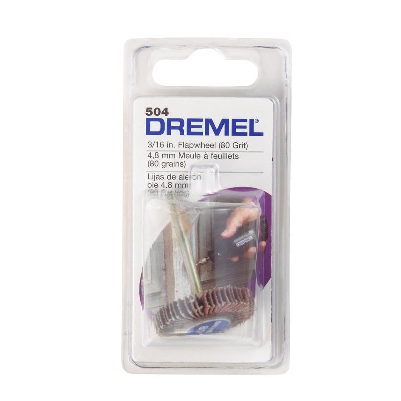 Dremel 3/16 in. D X 1/8 in. Emery Flap Wheel Sander 80 Grit 1 pc