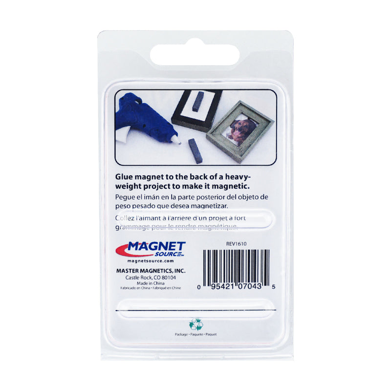 Magnet Source 1.875 in. L X .5 in. W Black Block Magnets 2.3 lb. pull 2 pc