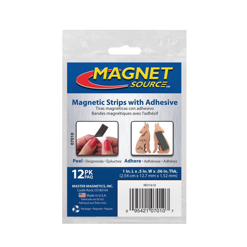 Magnet Source 2 in. W X 3 in. L Magnetic Tape Strips Black