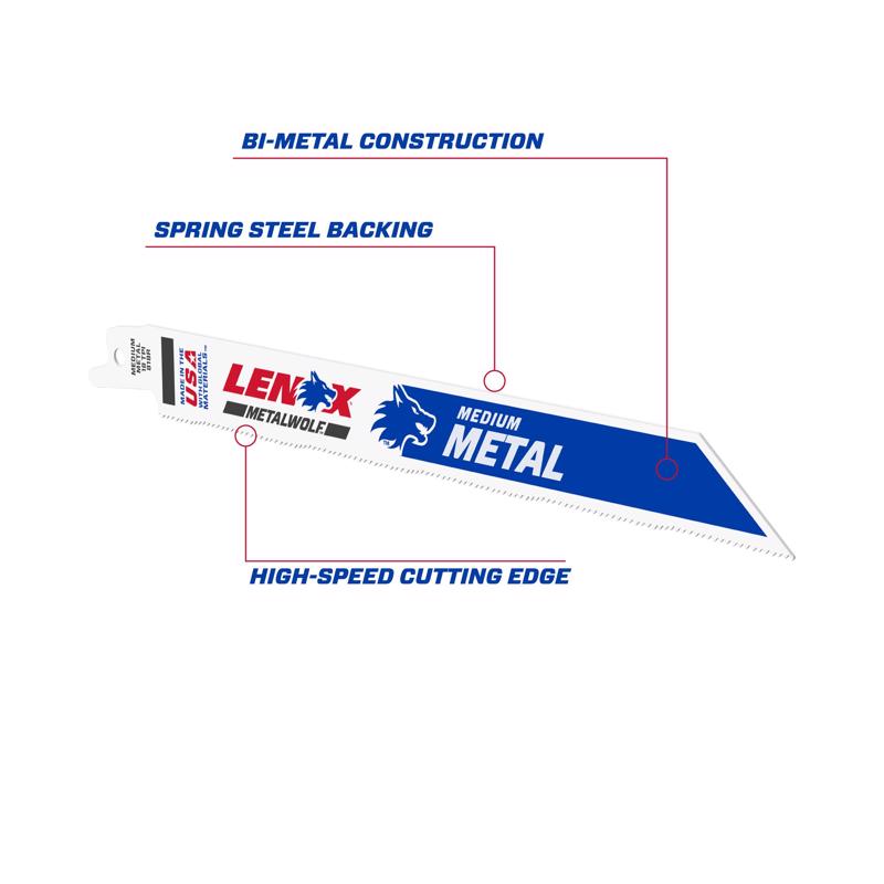 LENOX METALWOLF 8 in. Bi-Metal WAVE EDGE Reciprocating Saw Blade 18 TPI 1 pk
