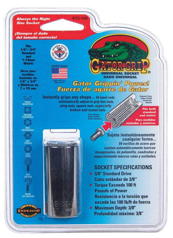 SOCKET GATORGRIP 3/8"DR