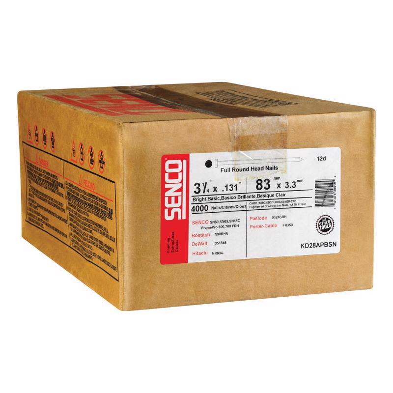 Senco 3-1/4 in. L X 10-1/4 Ga. Angled Strip Bright Nails 20 deg 4000 pk