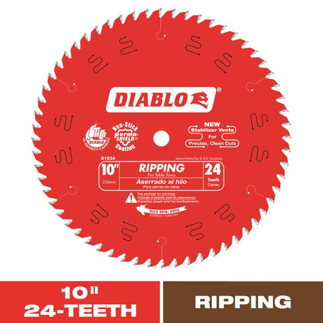 Diablo 10 in. D X 5/8 in. TiCo Hi-Density Carbide Ripping Saw Blade 24 teeth 1 pk