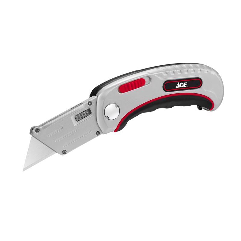 Ace 6-1/2 in. Lockback Utility Knife Black 1 pk