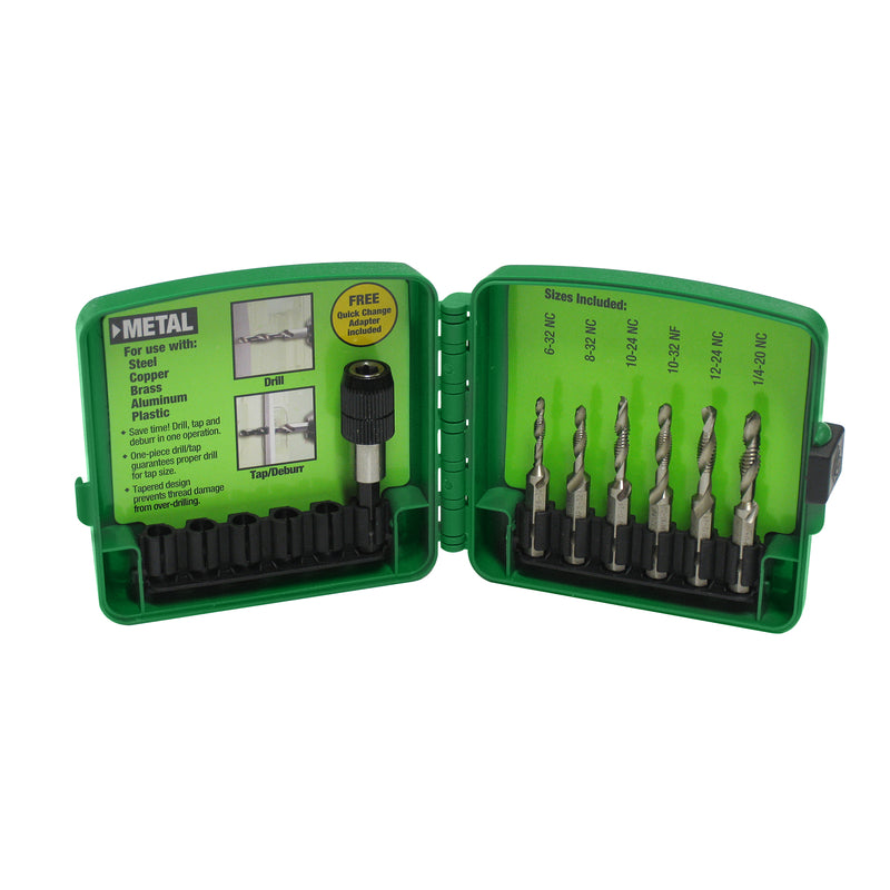 GREENLEE High Speed Steel SAE Drill and Tap Bit Set 6 pc