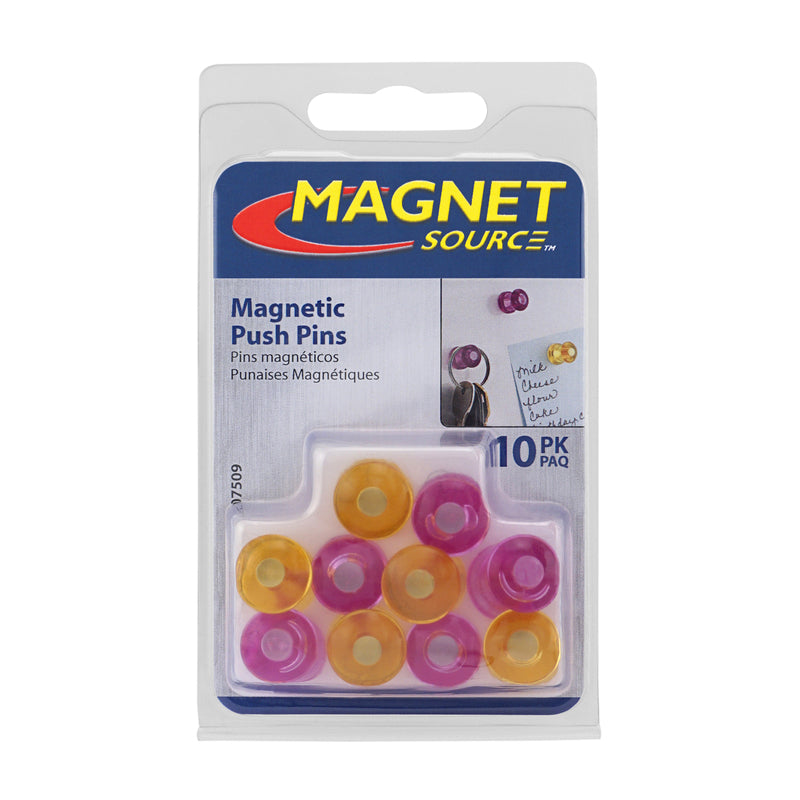 Magnet Source .625 in. L X .5 in. W Assorted Magnetic Push Pins 10 pc
