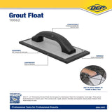 QEP 4 in. W X 9 in. L Rubber Grout Float Smooth