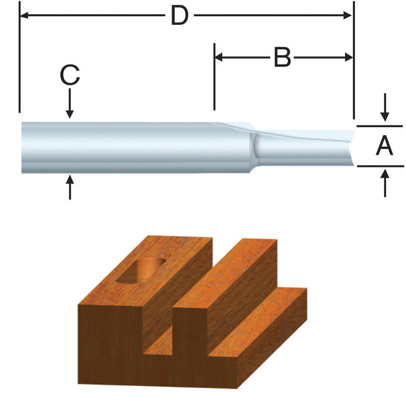 ROUTER BIT 3/16 STRAIGHT