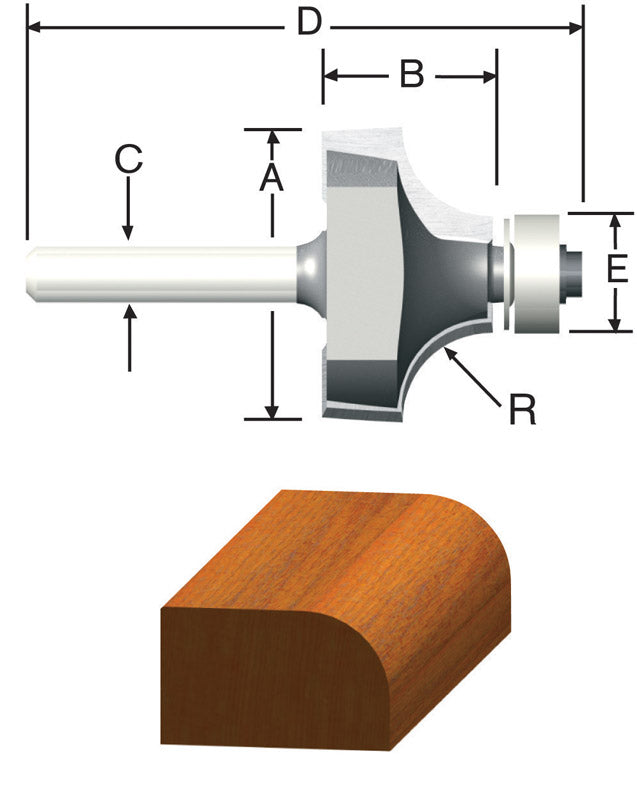 ROUTER BIT 5/8 RNDOVER