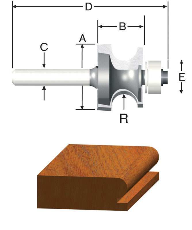 ROUTER BIT 1/8" EDGEBEAD