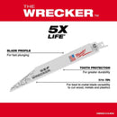 Milwaukee The WRECKER 9 in. Bi-Metal Demolition Reciprocating Saw Blade 7/11 TPI 5 pk