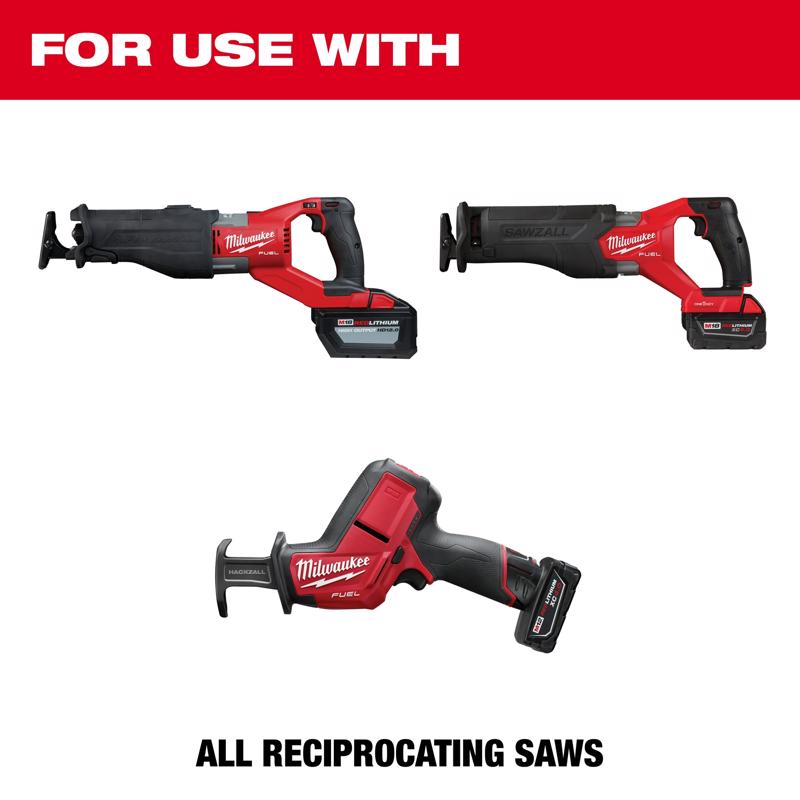Milwaukee The Wrecker 6 in. Bi-Metal Demolition Reciprocating Saw Blade 7/11 TPI 5 pk