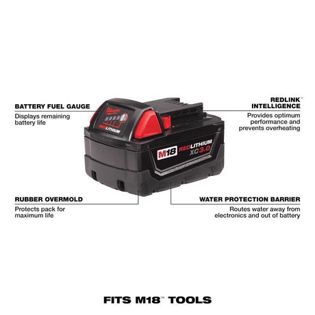 Milwaukee M18 RedLithium XC 3 Ah Lithium-Ion Battery Pack 1 pc