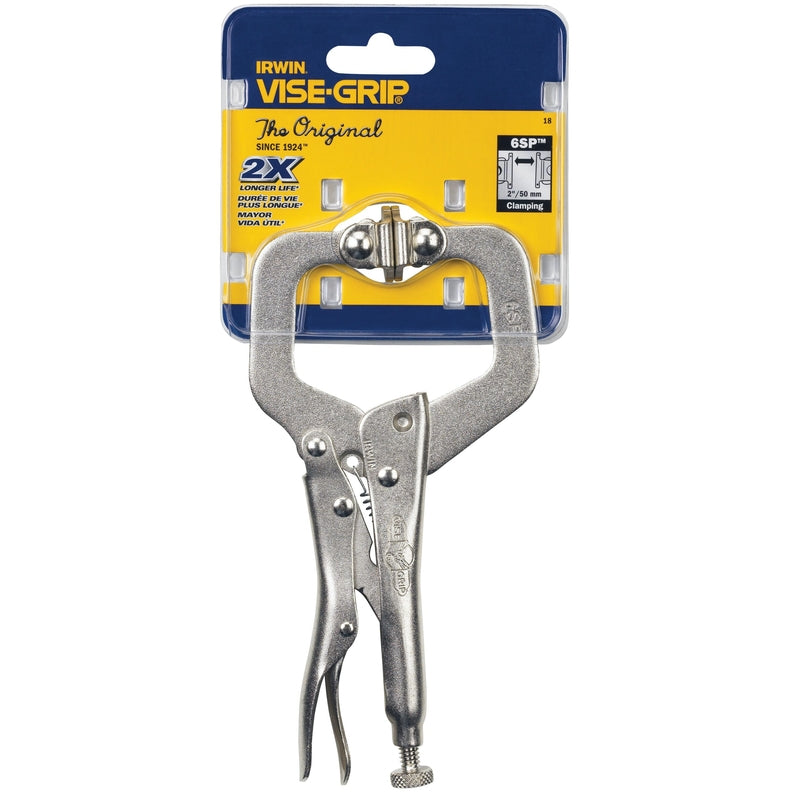 Irwin Vise-Grip 2-1/8 in. X 1-1/2 in. D Locking C-Clamp with Swivel Pads 1000 lb 1 pc