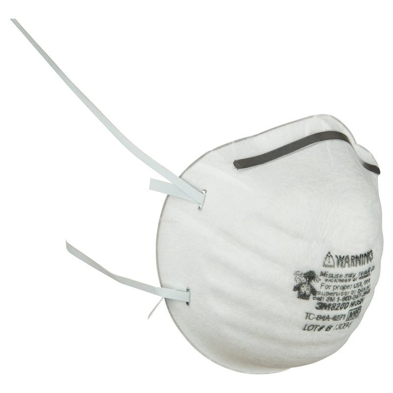 3M N95 Sanding and Fiberglass Cup Disposable Respirator 8200 White 3 pk