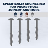 Kreg No. 8 X 2 in. L Square Zinc-Plated Pocket-Hole Screw 250 pk