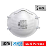 3M N95 Sanding and Fiberglass Respirator White 2 pk