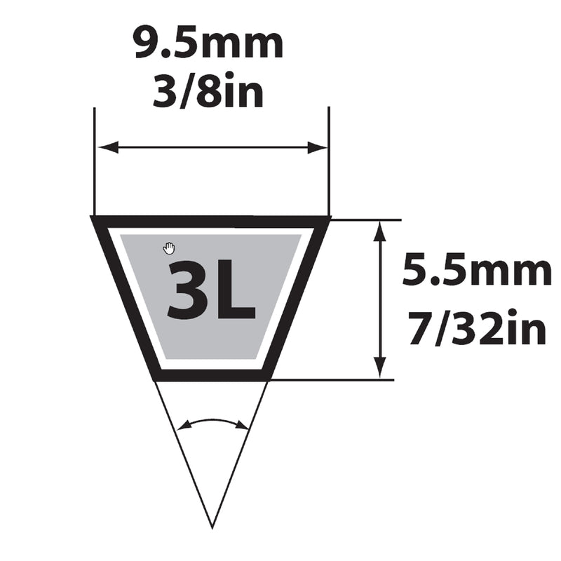 V BELT 3/8" X 23"