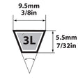 V BELT 3/8" X 33"