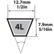 V BELT 1/2" X 77"