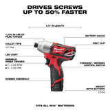 Milwaukee M12 Cordless Brushed 2 Tool Drill and Impact Driver Kit