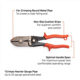Wiss 9-3/4 in. HVAC Hand Crimper Red 1 pk