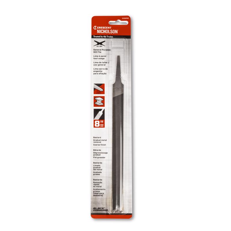 Nicholson 10 in. L X 2.1 in. W High Carbon Steel Bastard Cut Mill File 1 pc