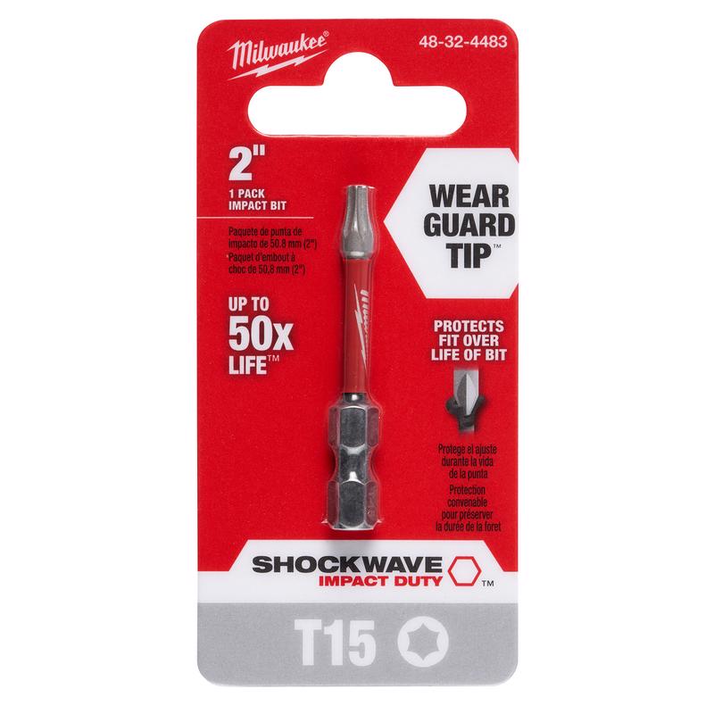 Milwaukee Shockwave Torx T15 X 2 in. L Screwdriver Bit Steel 1 pc