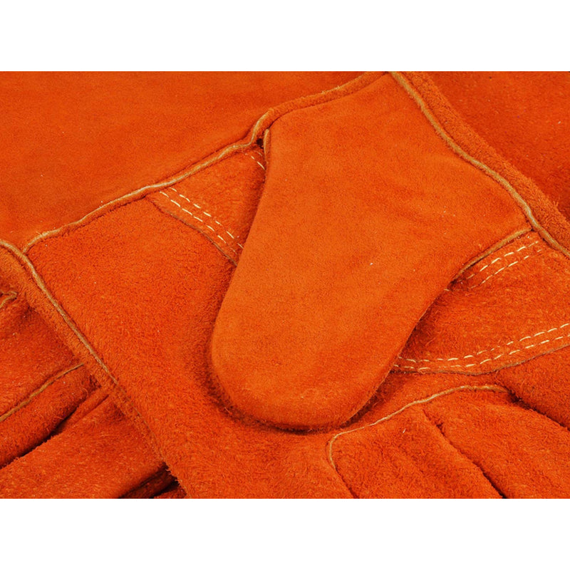 Forney 14 in. Leather Welding Gloves Orange L 2 pk