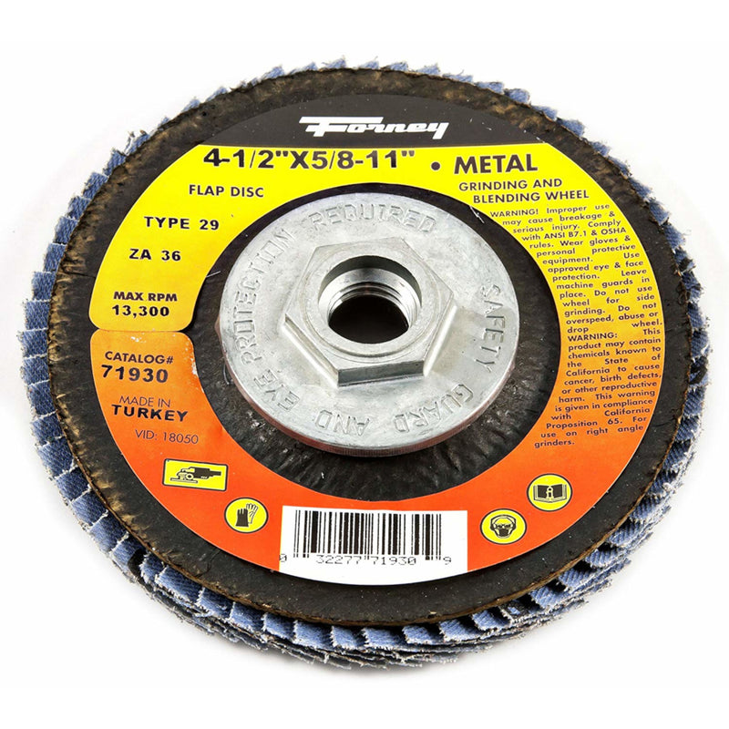 Forney 4-1/2 in. D Zirconia Aluminum Oxide Flap Disc 36 Grit 1 pc