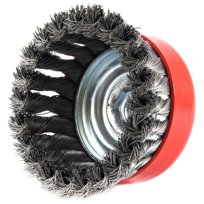 Forney 4 in. D X 5/8 in. Knotted Steel Cup Brush 8500 rpm 1 pc