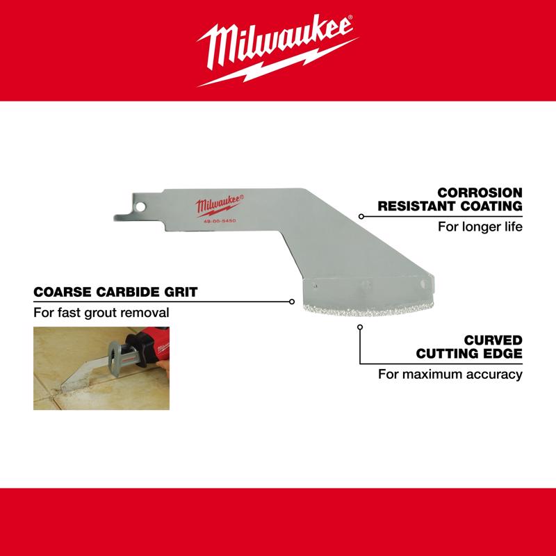 Milwaukee HACKZALL/SAWZALL 5 in. Carbide Grit Grout Removal Tool 1 pk