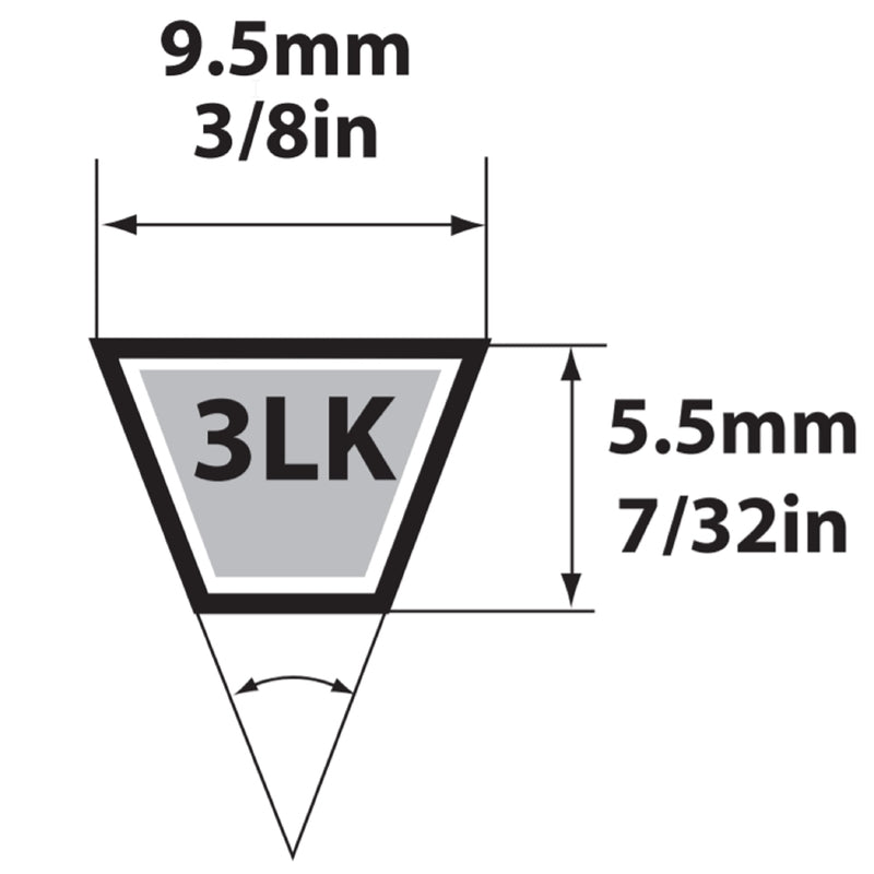 Mitsuboshi Super KB 3LK340 V-Belt 0.38 in. W X 34 in. L For Snow Blowers