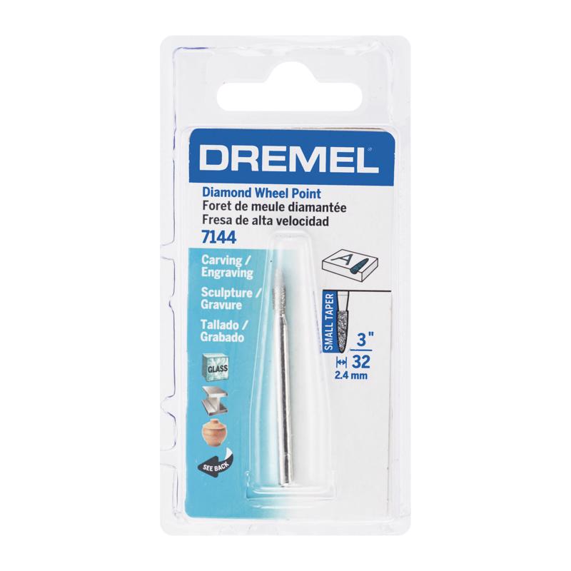 Dremel 1/8 in. D X 3/32 in. L Diamond Coated Diamond Wheel Point Bit Conical 35000 rpm 1 pc