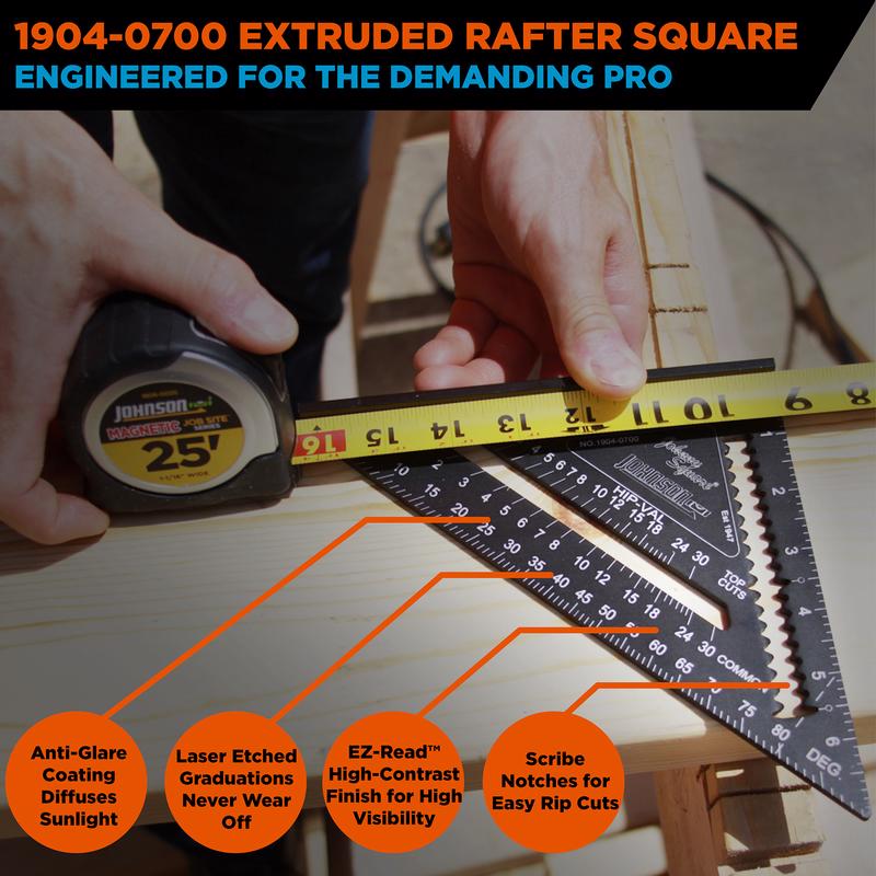 Johnson 7 in. L X 10 in. H Aluminum Rafter Square