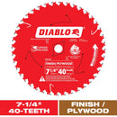 Diablo 7-1/4 in. D X 5/8 in. TiCo Hi-Density Carbide Circular Saw Blade 40 teeth 1 pk