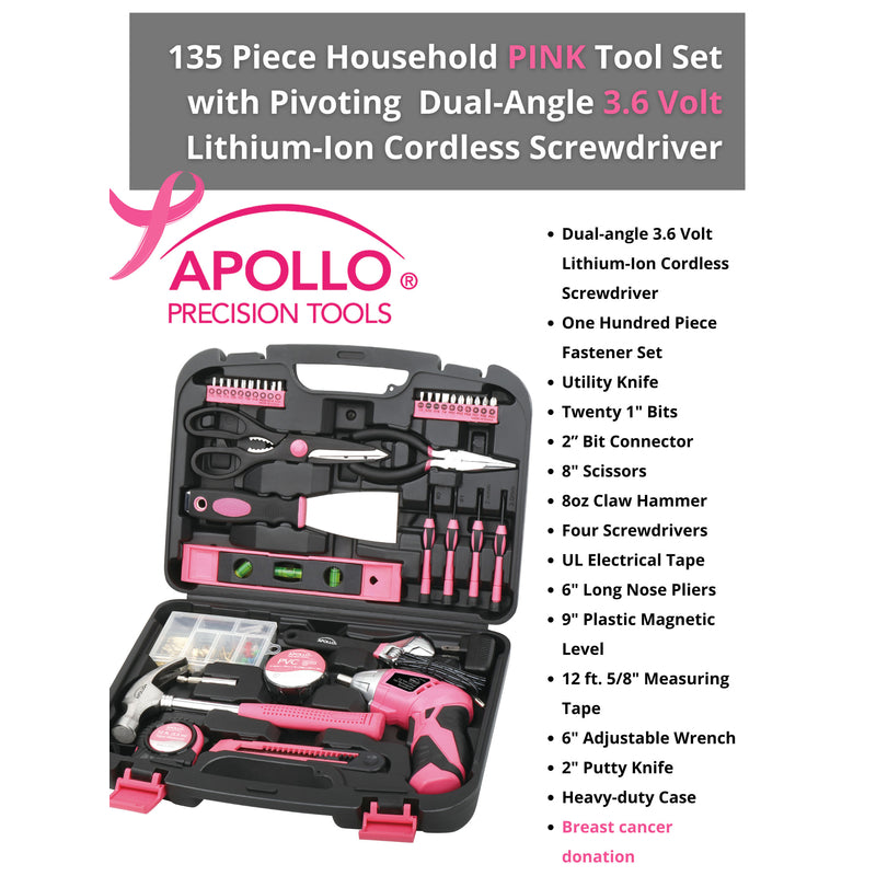 Apollo Tools Household Tool Kit 135 pc