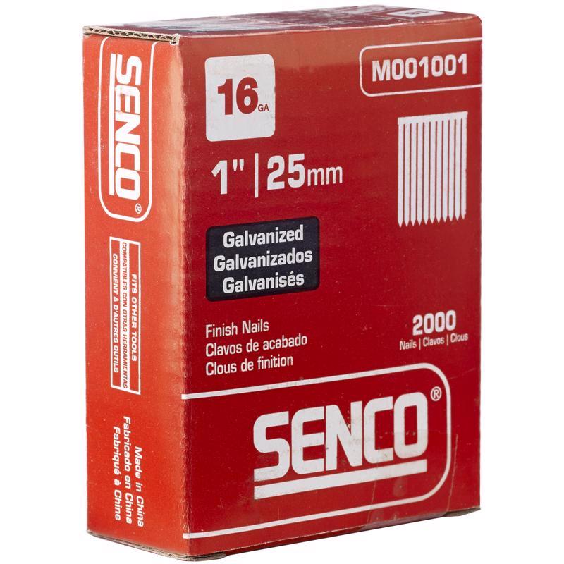 Senco 1 in. L X 16 Ga. Straight Strip Galvanized Finish Nails 2,000 pk