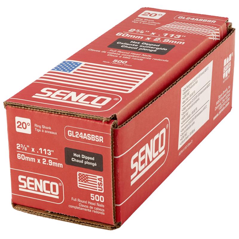 Senco 2-3/8 in. L X 15 Ga. Angled Strip Hot-Dip Galvanized Framing Nails 20 deg 2500 pk