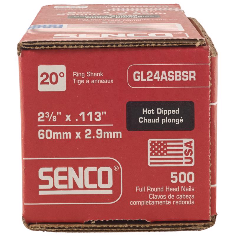 Senco 2-3/8 in. L X 15 Ga. Angled Strip Hot-Dip Galvanized Framing Nails 20 deg 2500 pk