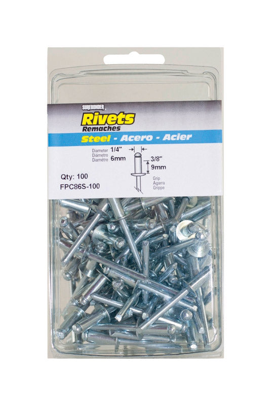 RIVET ST 1/4"X3/8" 100PK