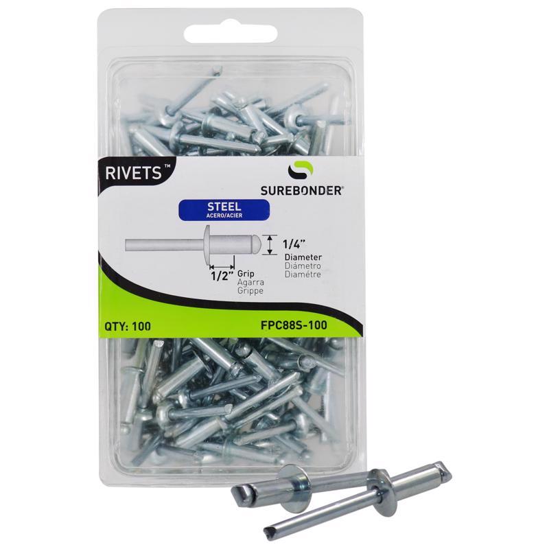 RIVET ST 1/4"X1/2" 100PK