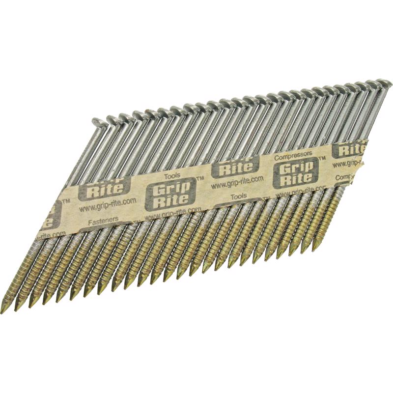 Grip-Rite 2-3/8 in. L Angled Strip Bright Framing Nails 30 deg 2500 pk