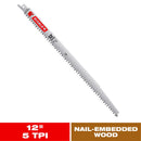 Diablo 12 in. Bi-Metal Pruning Reciprocating Saw Blade 5 TPI 1 pc