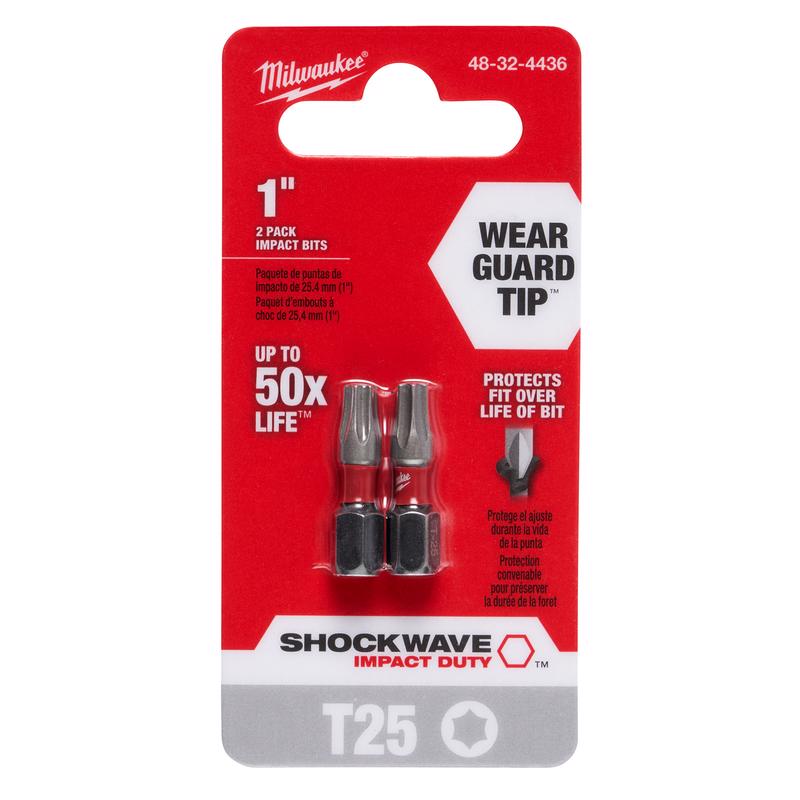 Milwaukee Shockwave Torx T25 X 1 in. L Impact Insert Bit Alloy Steel 2 pc