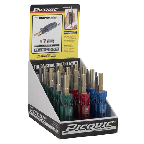 Picquic Sixpac Plus Multi-Bit Screwdriver 5.95 in. 7 pc