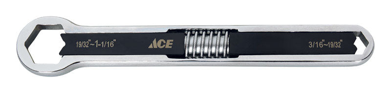 Ace EZSize 3/16 in. Metric and SAE Adjustable Wrench 10 in. L 1 pc